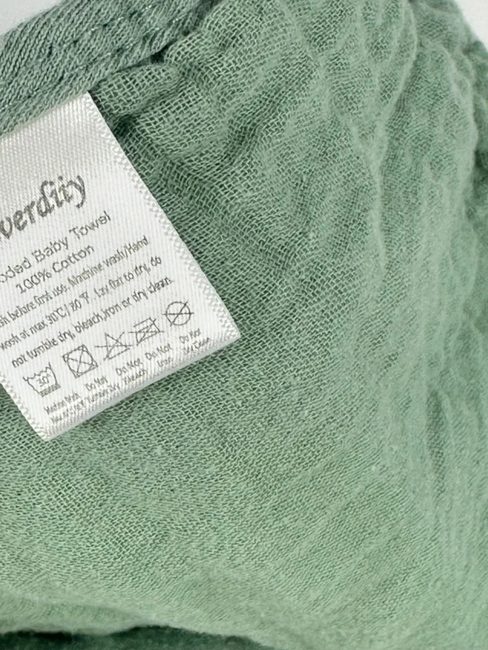 Faverdiiy Baby Hooded Bath Towel, Green, 100% Cotton